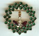 Assorted Rhinestoned Wreath Pins